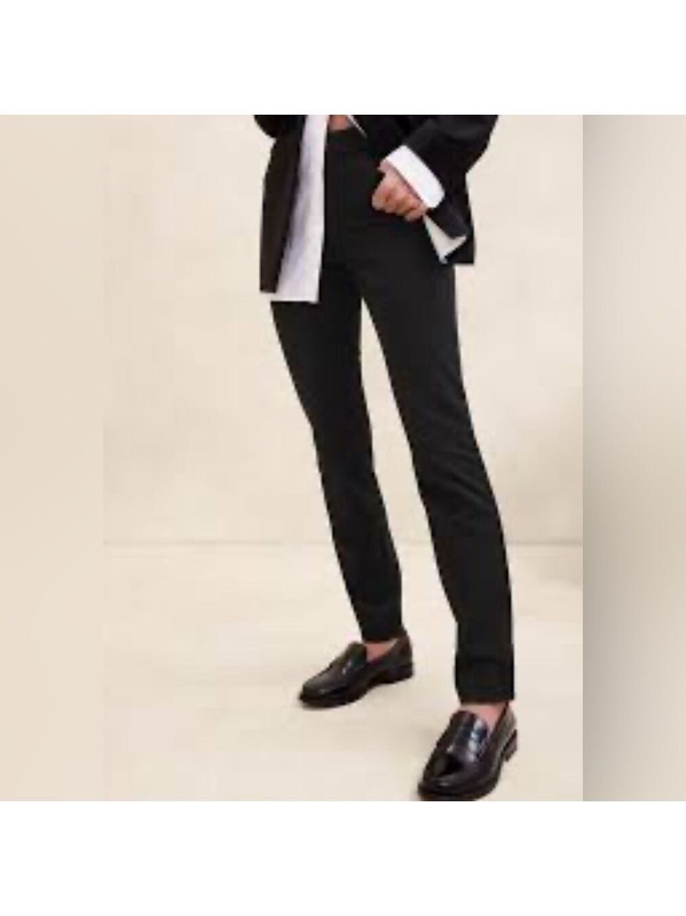 Banana Republic Skinny Sloan Pant Trouser Black Size 2 petite EUC